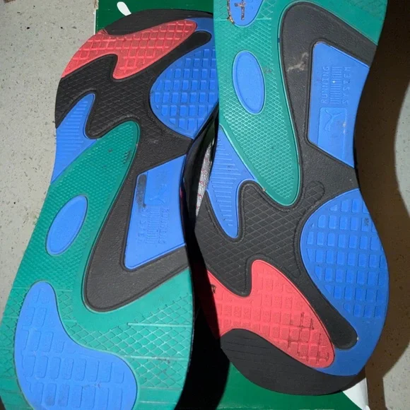 Puma RS-Fast Dazed Men's Sneaker White Bluemazin Green Blue Red size 12